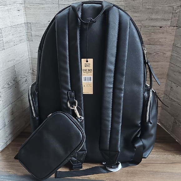 Madden NYC Dome Faux Leather Backpack Black. main image 9